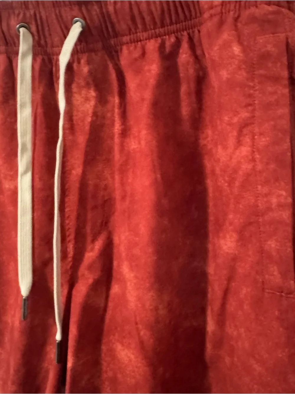 Right Of Way R.O.W. Men’s Medium Casual Athletic Shorts 6” Red Marble EUC - Picture 3 of 9